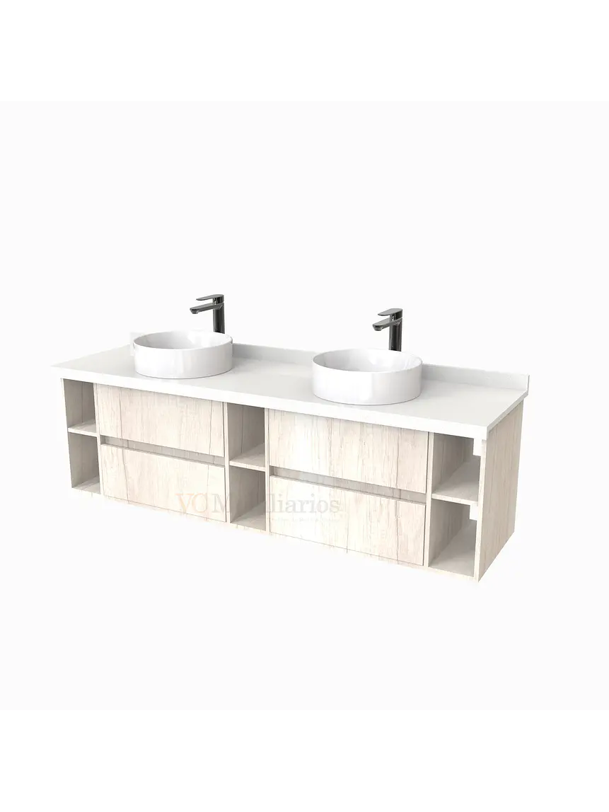 Mueble Vanitorio  para lavamanos sobreponer Doble de 170 cm M5-1730-SPA / Toscana 1