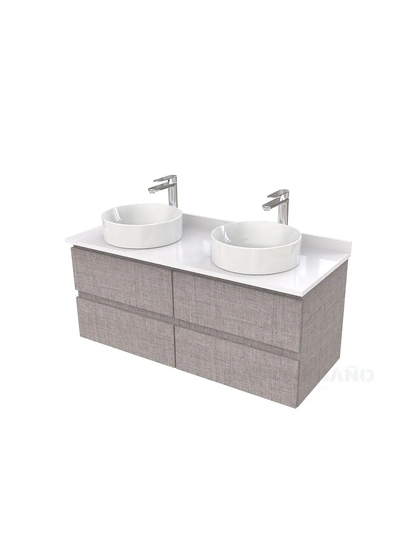 Mueble Vanitorio  para lavamanos sobreponer simple de 130 cm M4-1330-SPA / Notte 1