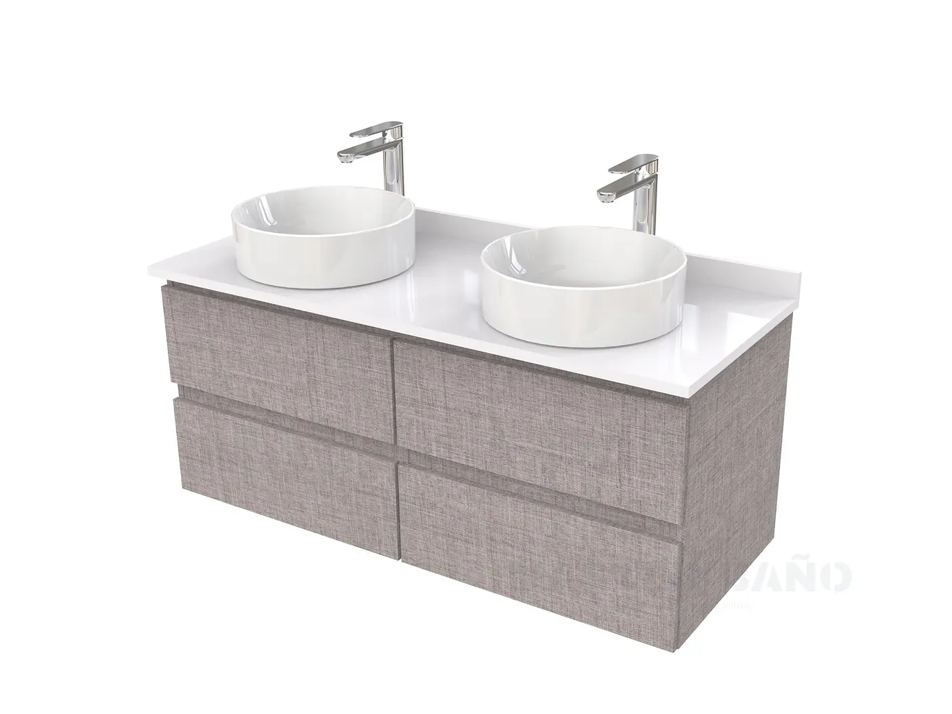 Mueble Vanitorio  para lavamanos sobreponer simple de 130 cm M4-1330-SPA / Notte 1