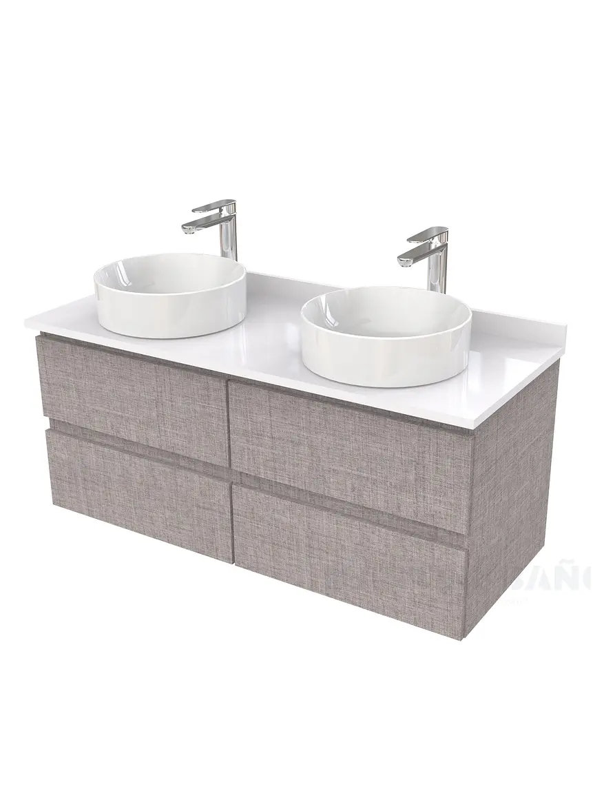 Mueble Vanitorio  para lavamanos sobreponer simple de 130 cm M4-1330-SPA / Notte 1