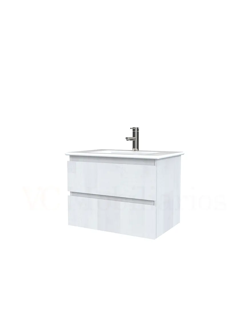 Mueble vanitorio aereo con cubierta de loza de 60 cm  /  M3-601-A / Legno 1