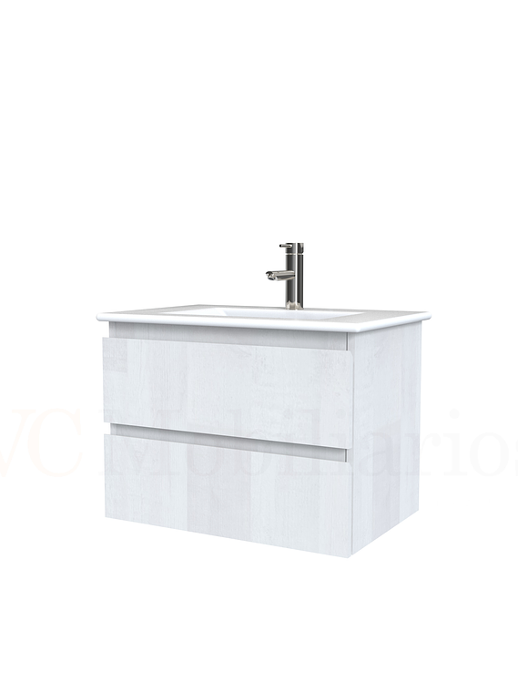 Mueble vanitorio aereo con cubierta de loza de 60 cm  /  M3-601-A / Legno 1