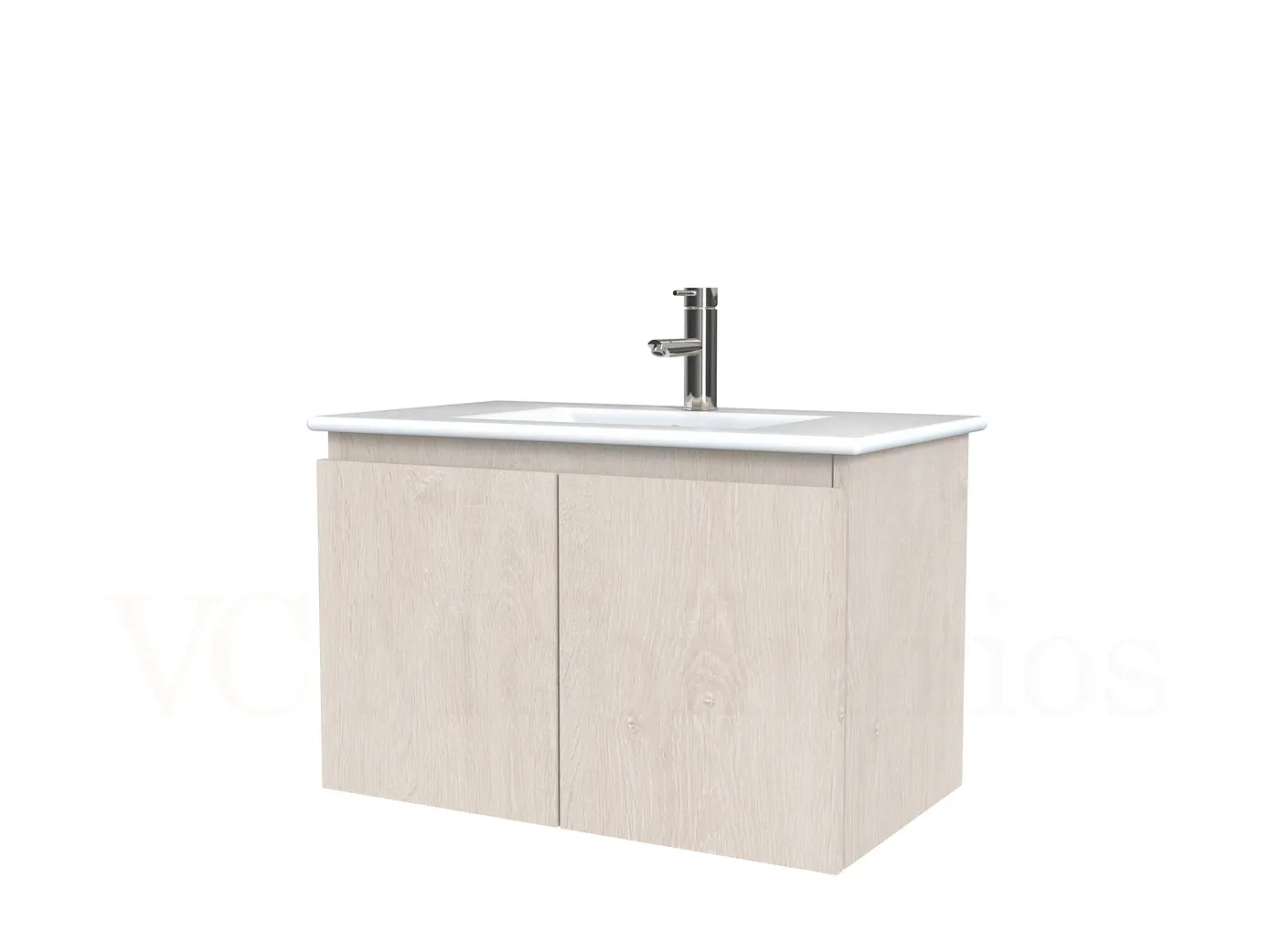 Mueble vanitorio aereo con cubierta de loza de 80 cm  /  M0-801-A / Provenzal 1