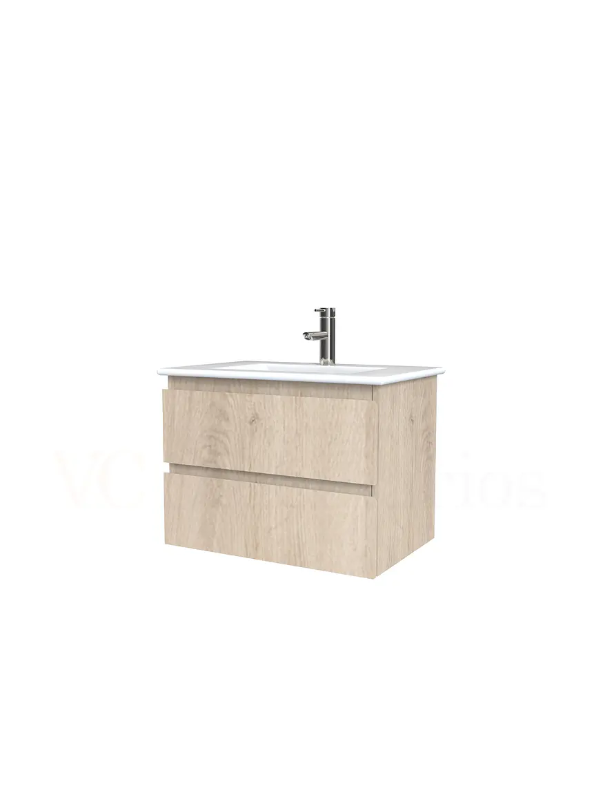 Mueble vanitorio aereo con cubierta de loza de 60 cm  /  M3-601-A /  Jerez 1