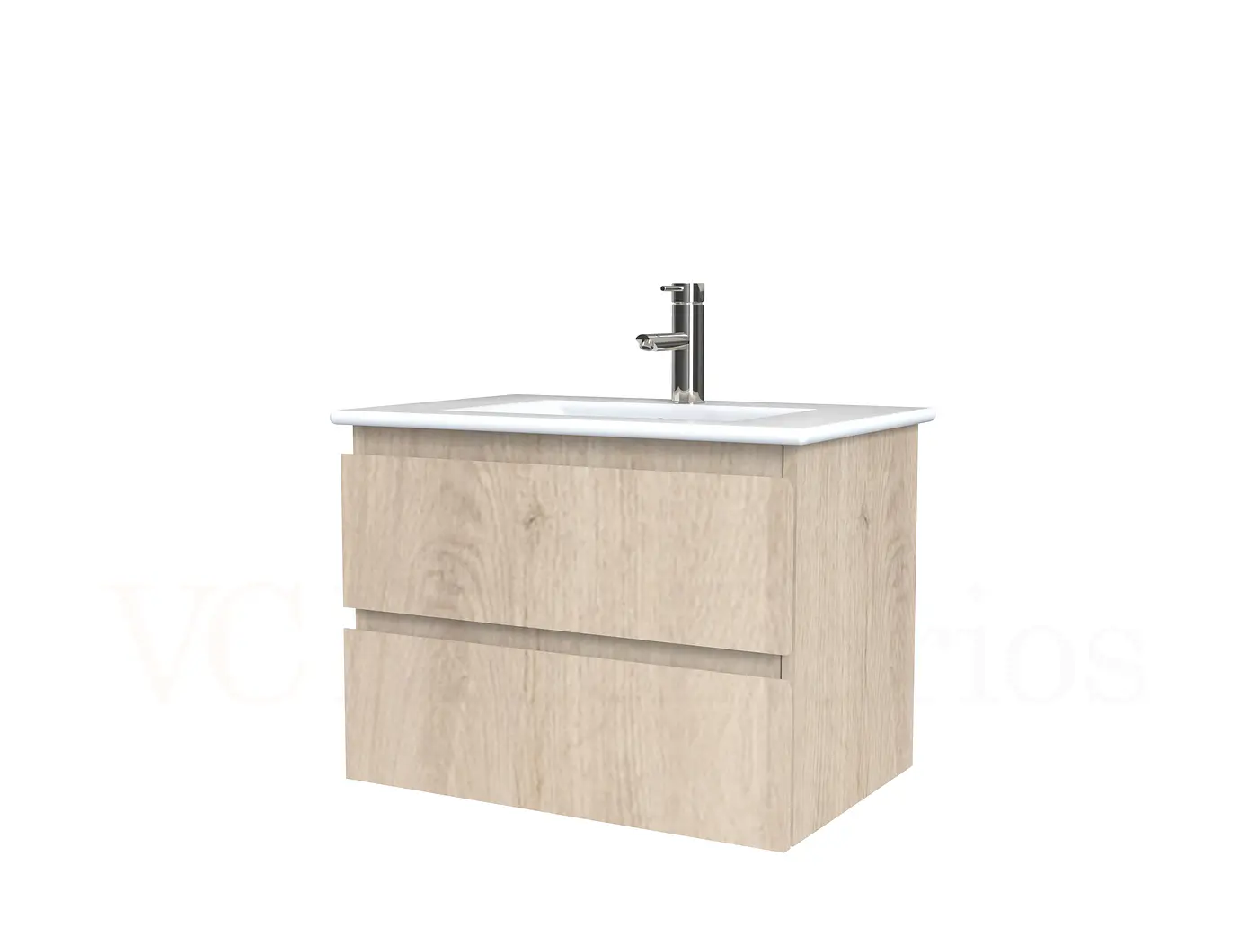 Mueble vanitorio aereo con cubierta de loza de 60 cm  /  M3-601-A /  Jerez 1