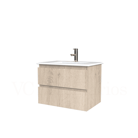 Mueble vanitorio aereo con cubierta de loza de 60 cm  /  M3-601-A /  Jerez