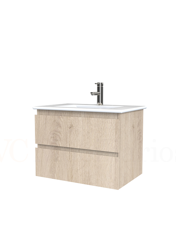 Mueble vanitorio aereo con cubierta de loza de 60 cm  /  M3-601-A /  Jerez 1