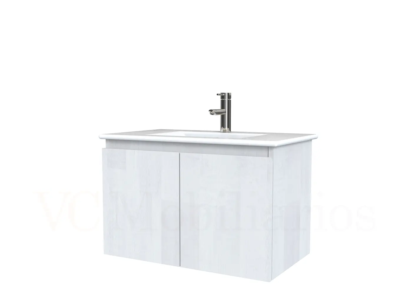 Mueble vanitorio aereo con cubierta de loza de 80 cm  /  M0-801-A / Legno 1