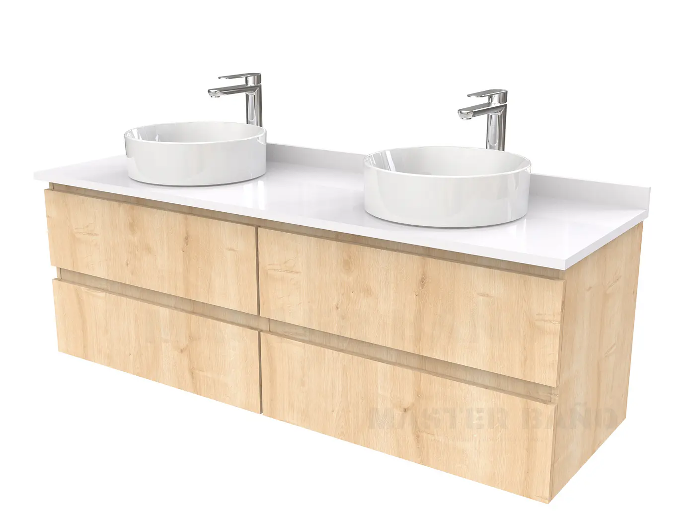 Mueble Vanitorio  para lavamanos sobreponer simple de 180 cm M4-1830-SPA / Rustico 1