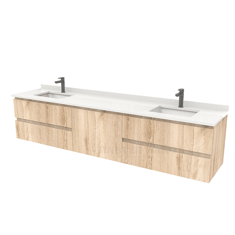 Mueble vanitorio Doble Aéreo  de 220 cm /  M2-2238 -DA / Cava