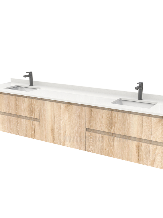 Mueble vanitorio Doble Aéreo  de 220 cm /  M2-2238 -DA / Cava 1