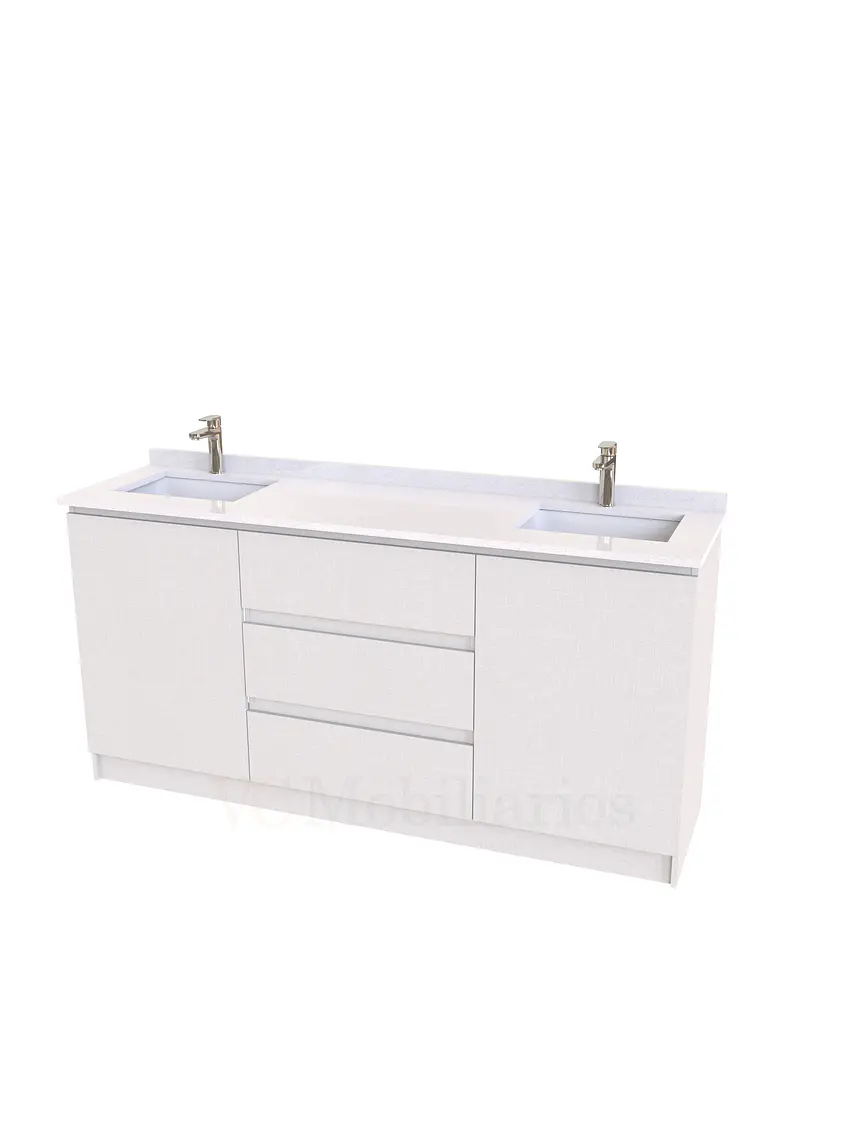 Mueble vanitorio Doble al piso con cubierta de cuarzo  de 170 cm /  M2-1734 -D / Giorno 1