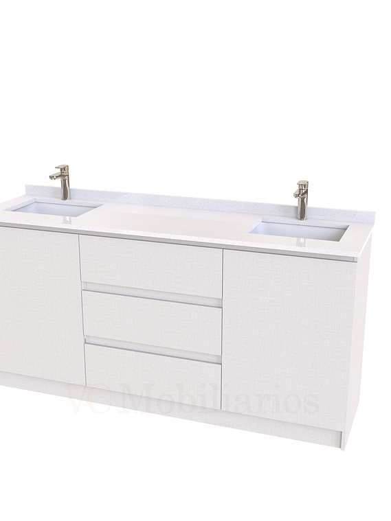Mueble vanitorio Doble al piso con cubierta de cuarzo  de 170 cm /  M2-1734 -D / Giorno 1