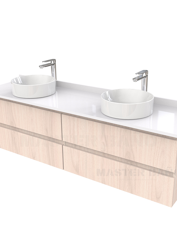 Mueble Vanitorio  para lavamanos sobreponer simple de 200 cm M4-2030-SPA / Nougat 1