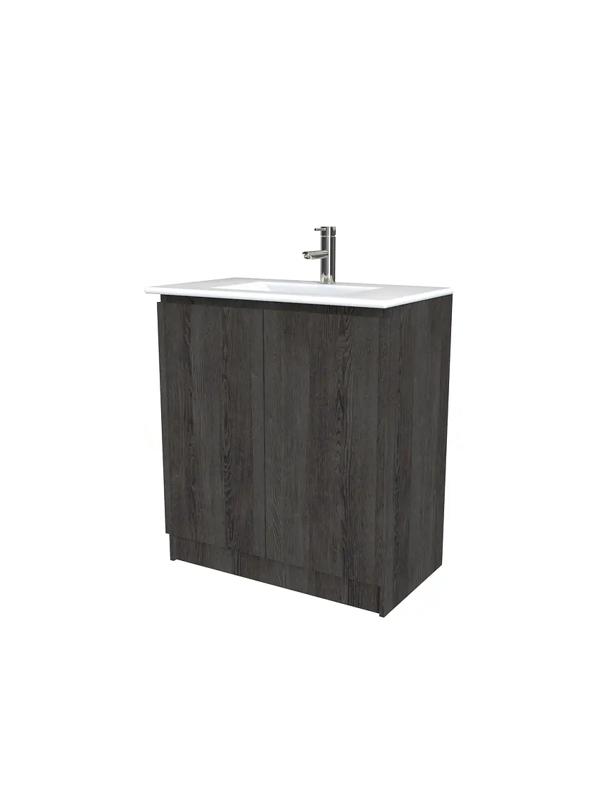 Mueble vanitorio al piso  de 80  cm con cubierta de loza M0-801  /  Espresso 1