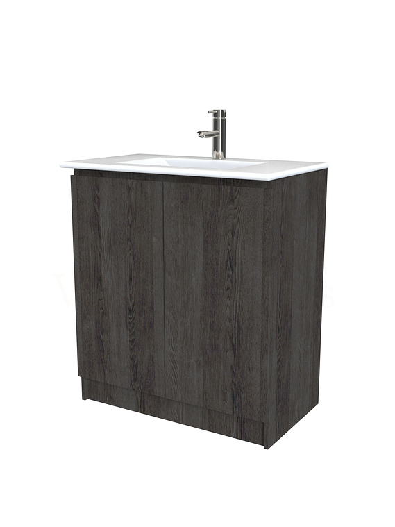 Mueble vanitorio al piso  de 80  cm con cubierta de loza M0-801  /  Espresso 1