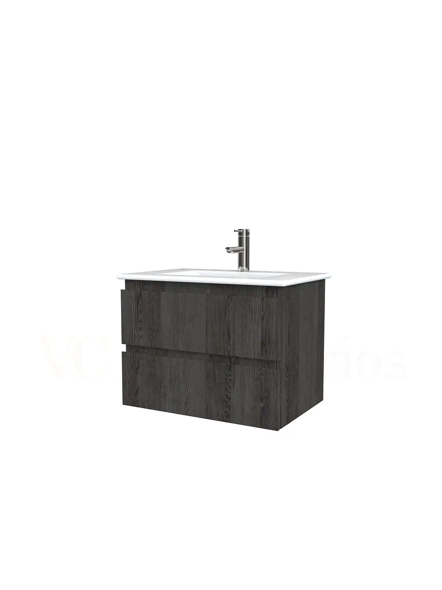 Mueble vanitorio aereo con cubierta de loza de 60 cm  /  M3-601-A / Espresso 1