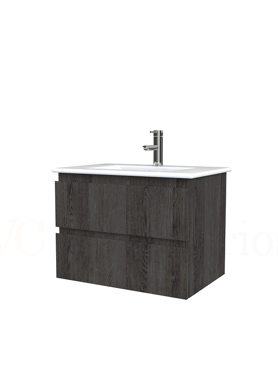 Mueble vanitorio aereo con cubierta de loza de 60 cm  /  M3-601-A / Espresso 1