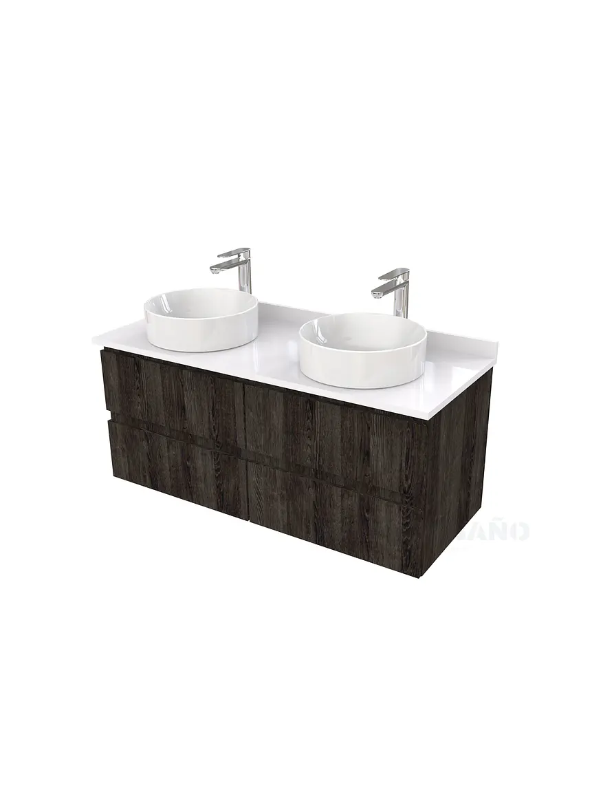 Mueble Vanitorio  para lavamanos sobreponer simple de 130 cm M4-1330-SPA / Espresso 1