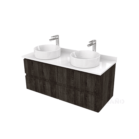 Mueble Vanitorio  para lavamanos sobreponer simple de 130 cm M4-1330-SPA / Espresso