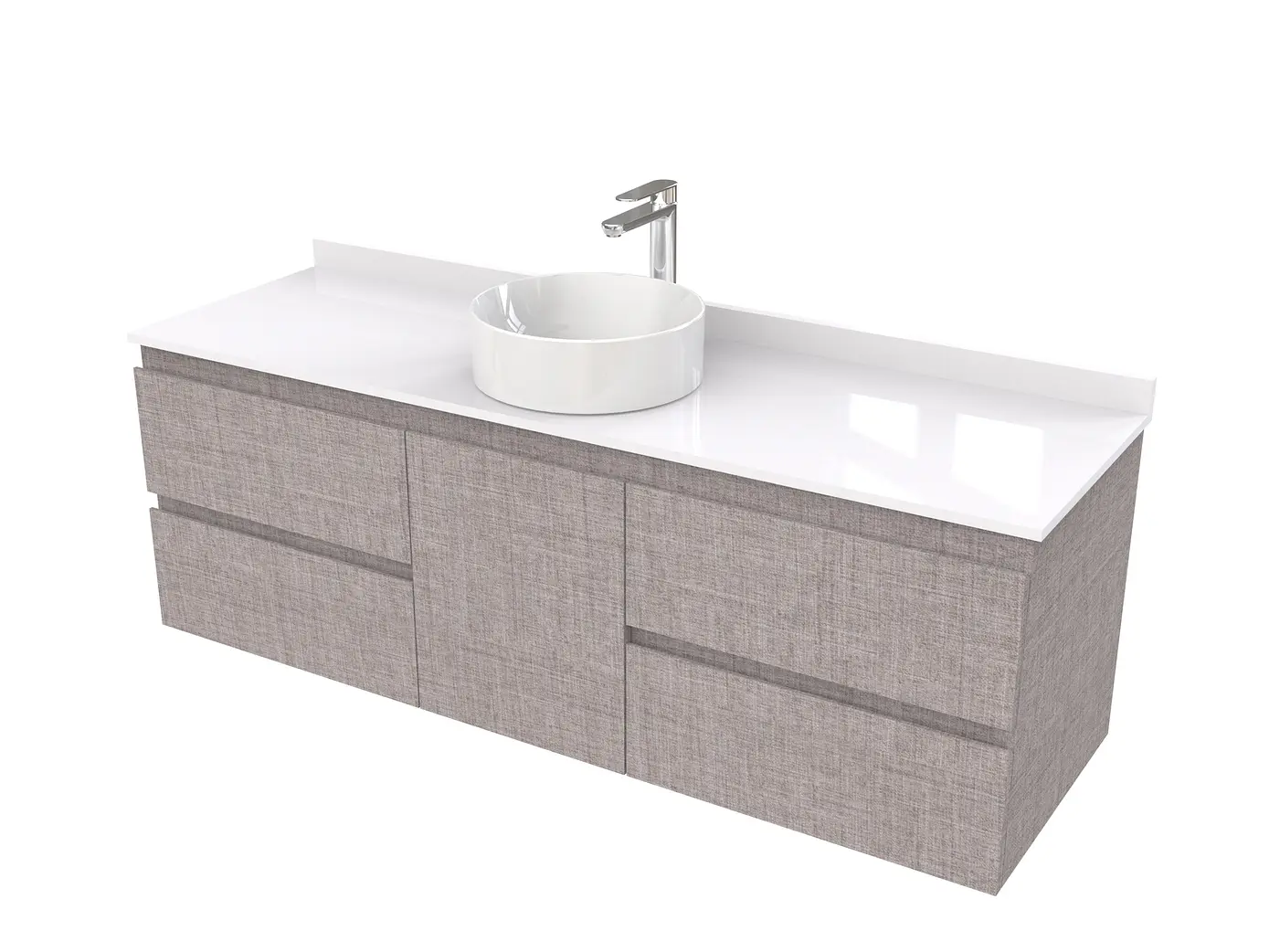 Mueble Vanitorio  aereo para lavamanos sobreponer simple de 140 cm M2-1430-SPA / Notte 1