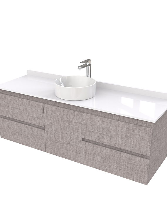 Mueble Vanitorio  aereo para lavamanos sobreponer simple de 140 cm M2-1430-SPA / Notte 1