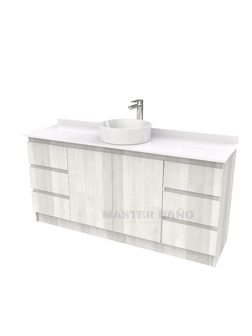 Mueble Vanitorio al piso para lavamanos sobreponer simple de 170 cm M2-1730-SPA / Legno 1