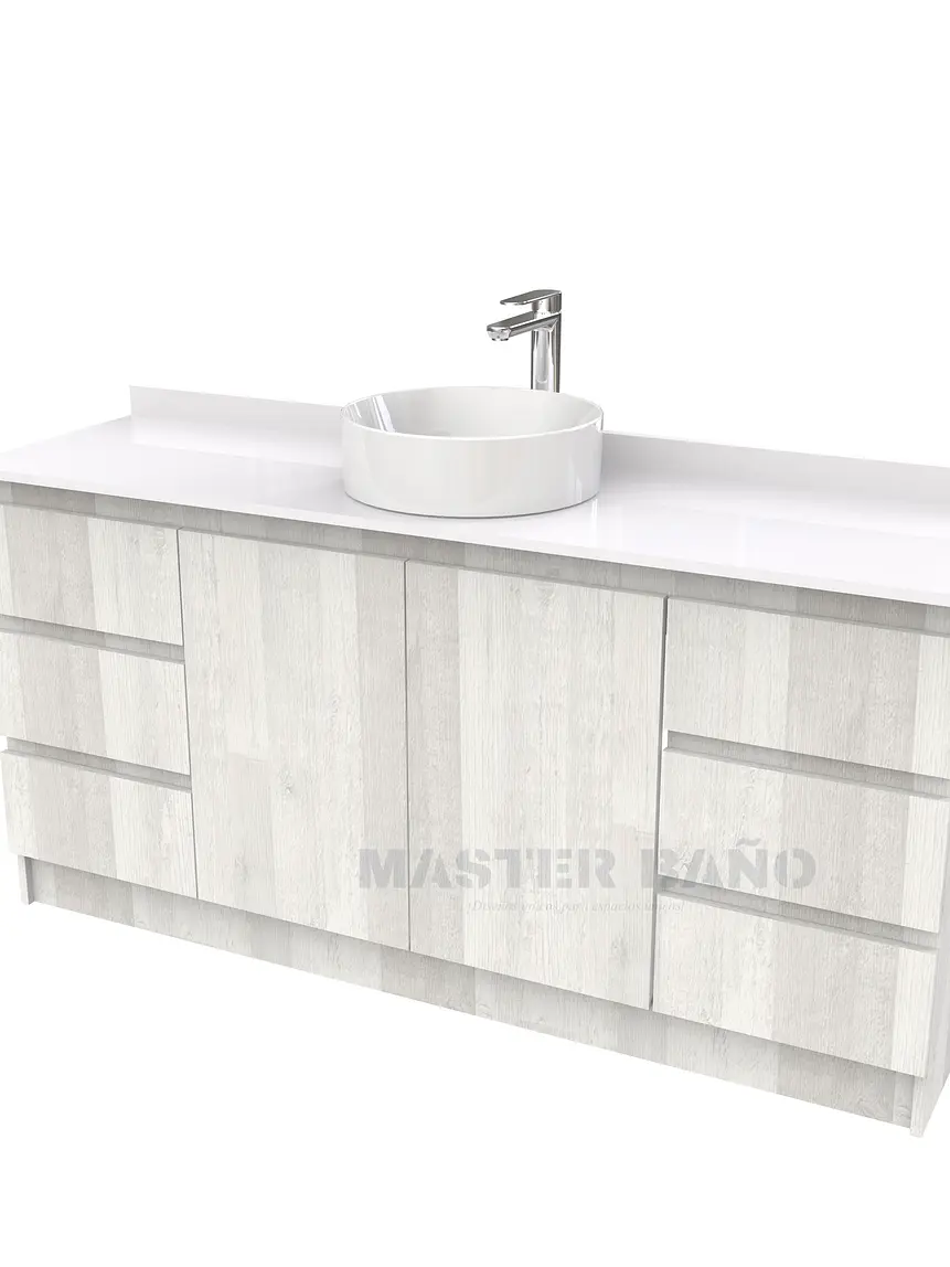 Mueble Vanitorio al piso para lavamanos sobreponer simple de 170 cm M2-1730-SPA / Legno 1