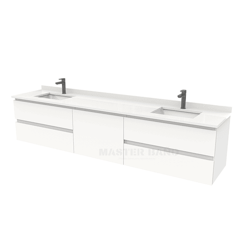 Mueble vanitorio Doble Aéreo  de 220 cm /  M2-2238 -DA / Blanco