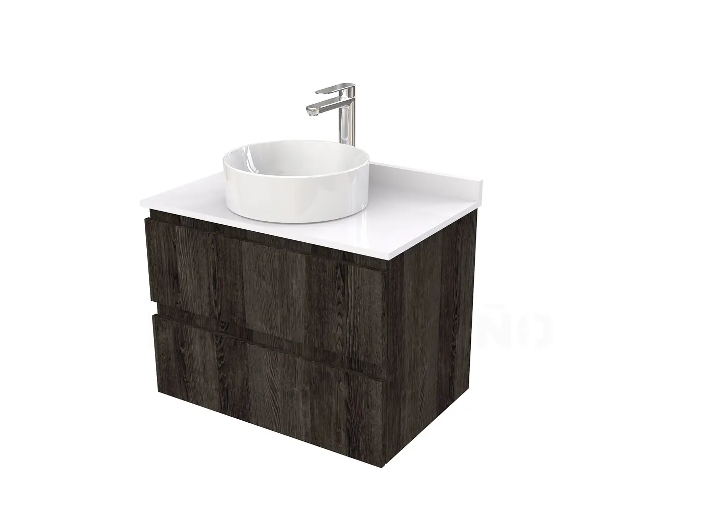 Mueble Vanitorio  para lavamanos sobreponer simple de 70 cm M2-730-SPA / Espresso 1