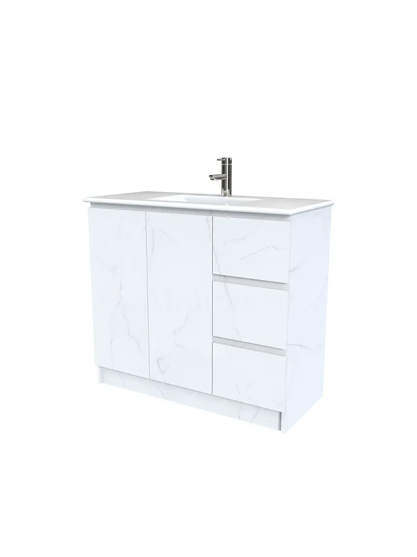 Mueble vanitorio al piso  de 100  cm con cubierta de loza M2-001  / Marmara 1