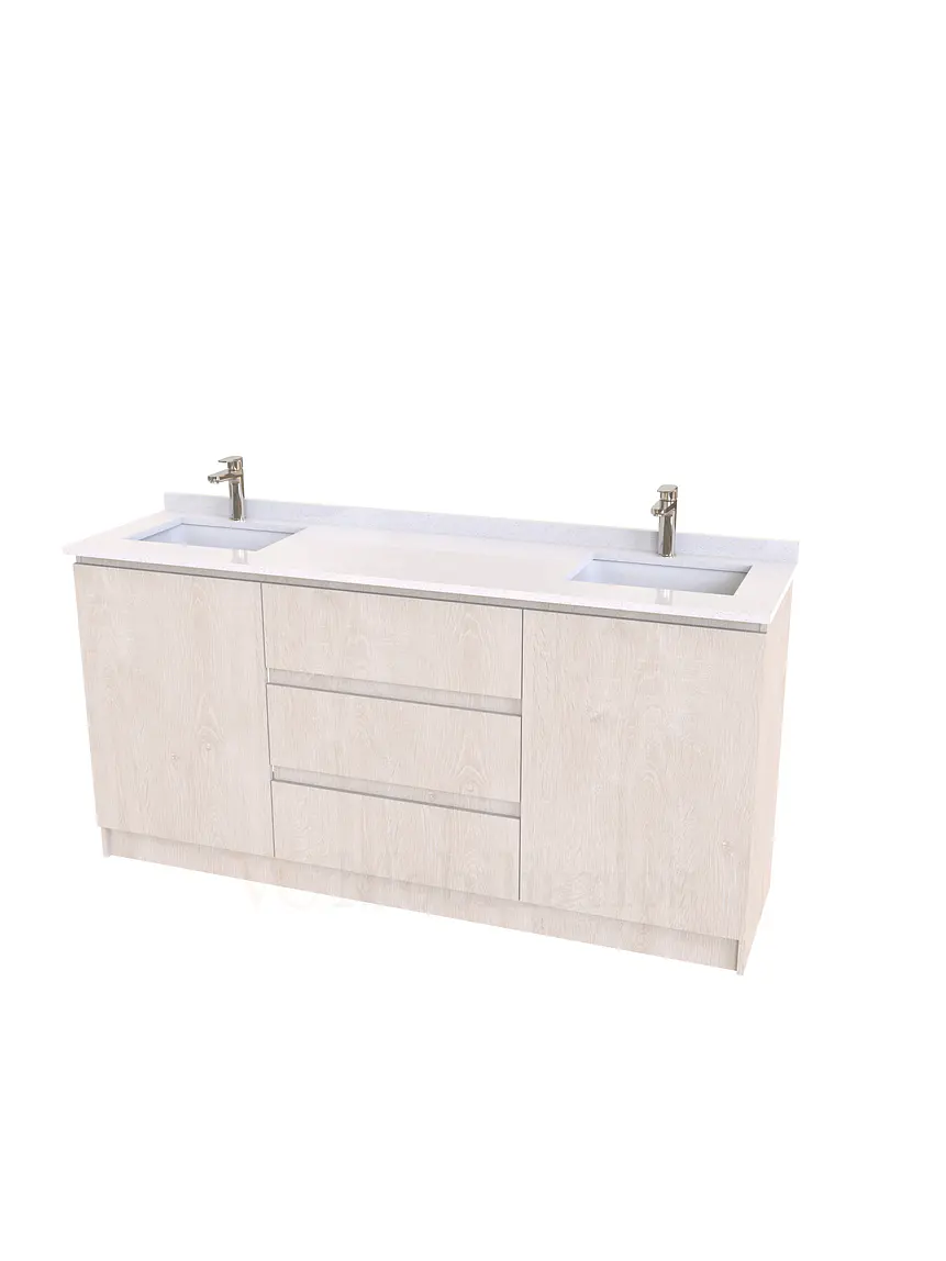 Mueble vanitorio Doble al piso con cubierta de cuarzo  de 170 cm /  M2-1734 -D / Provenzal 1
