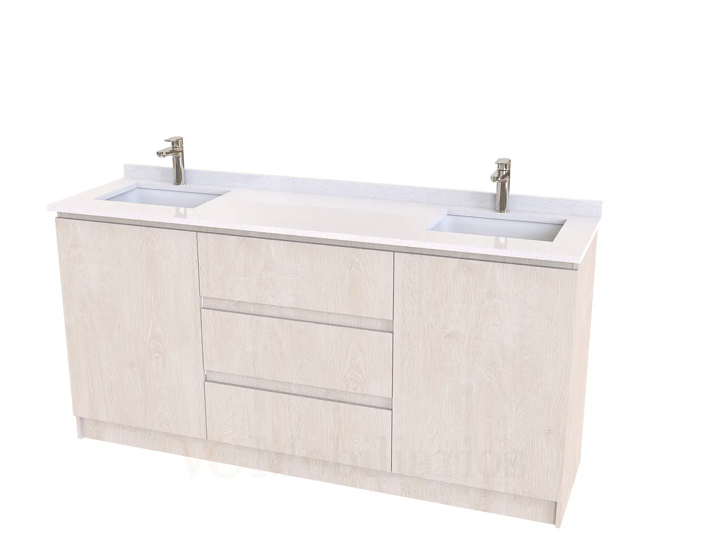 Mueble vanitorio Doble al piso con cubierta de cuarzo  de 170 cm /  M2-1734 -D / Provenzal 1