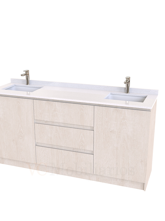 Mueble vanitorio Doble al piso con cubierta de cuarzo  de 170 cm /  M2-1734 -D / Provenzal 1