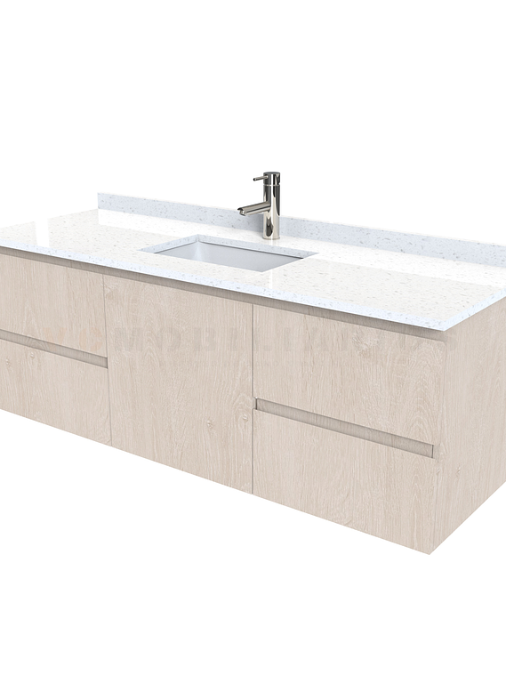 Mueble vanitorio aereo de 160 cm con cubierta de cuarzo / M2-1638-A / Provenzal 1