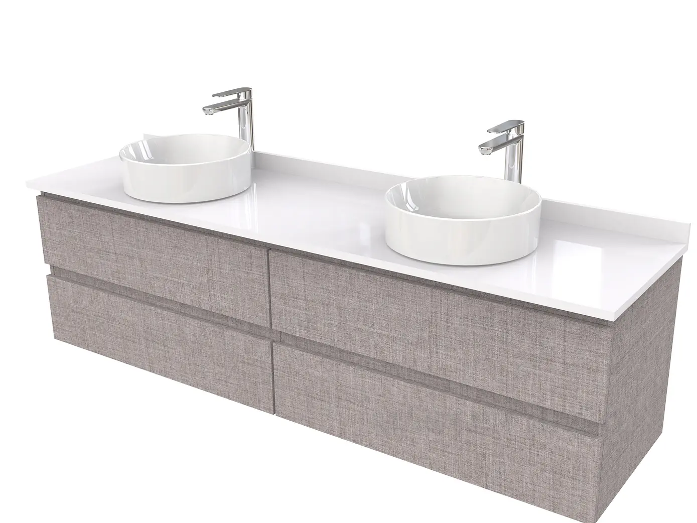 Mueble Vanitorio  para lavamanos sobreponer simple de 200 cm M4-2030-SPA / Notte 1