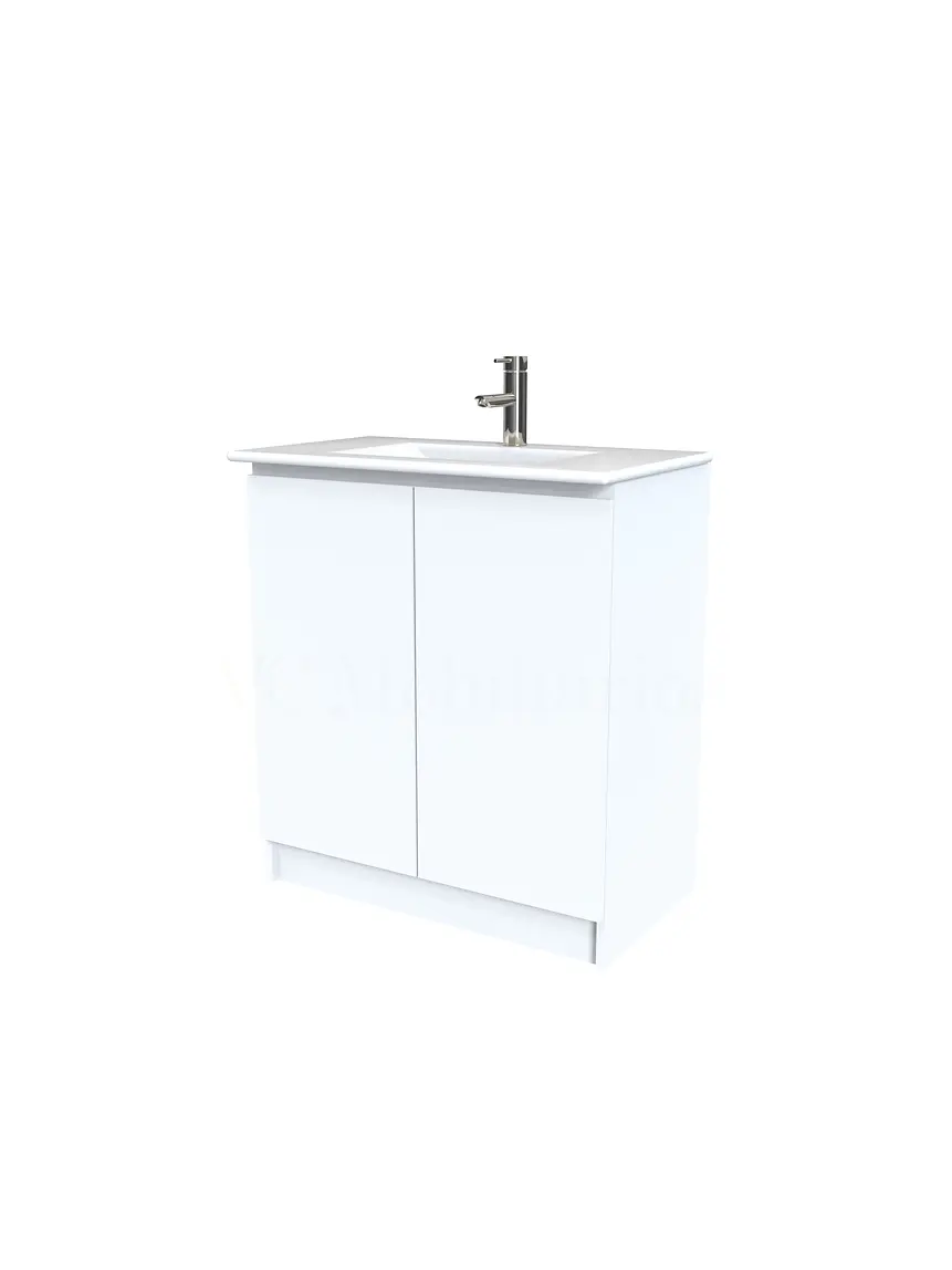 Mueble vanitorio al piso  de 80  cm con cubierta de loza M0-801  / Blanco 1
