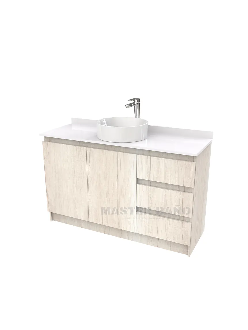 Mueble Vanitorio al piso para lavamanos sobreponer simple de 130 cm M2-1330-SPA / Toscana 1