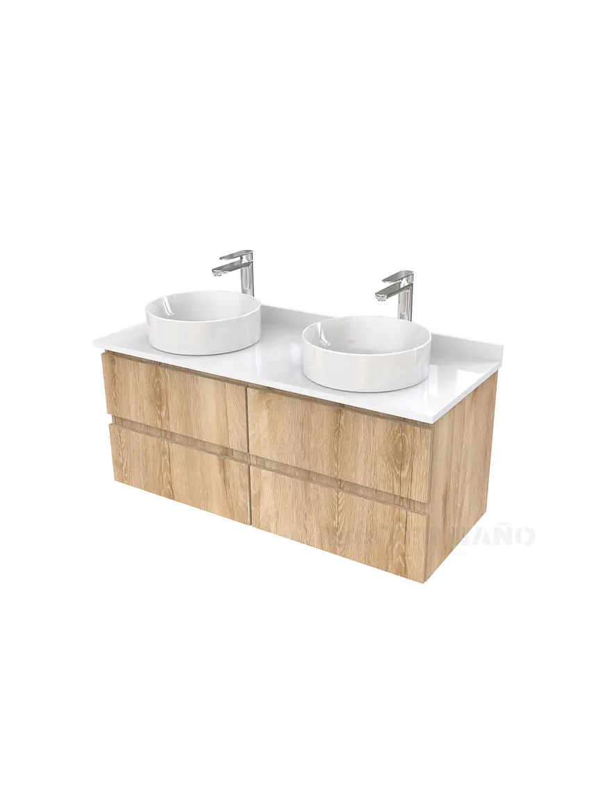 Mueble Vanitorio  para lavamanos sobreponer simple de 130 cm M4-1330-SPA / Cava 1