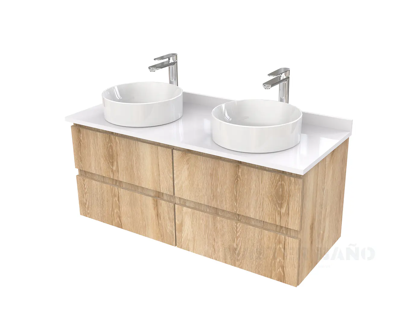 Mueble Vanitorio  para lavamanos sobreponer simple de 130 cm M4-1330-SPA / Cava 1