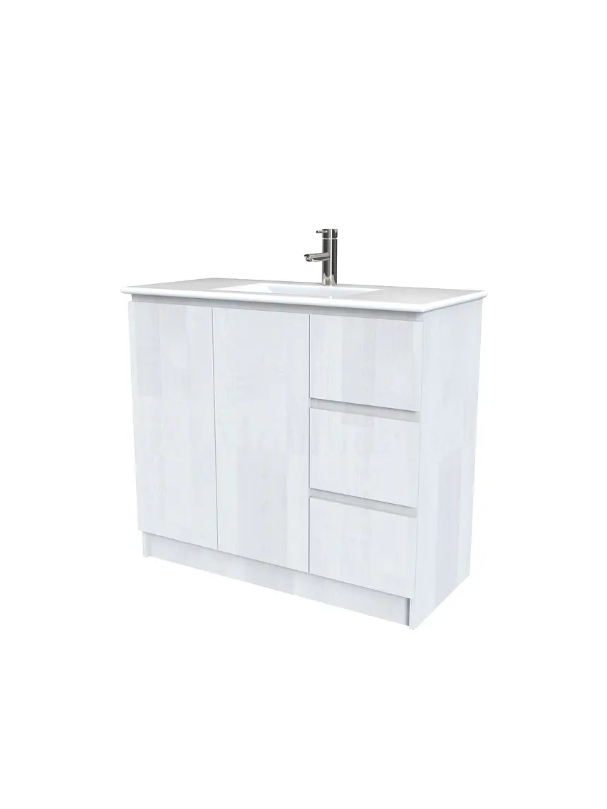 Mueble vanitorio al piso  de 100  cm con cubierta de loza M2-001  / Legno 1