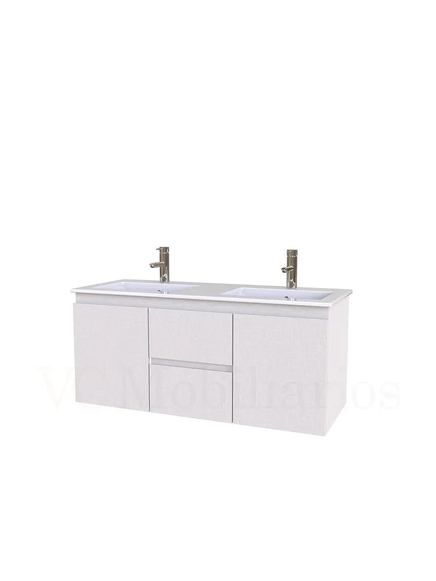 Mueble vanitorio Doble Aéreo  de 120 cm con cubierta de loza  /  M2-1221 -DA / Giorno 1