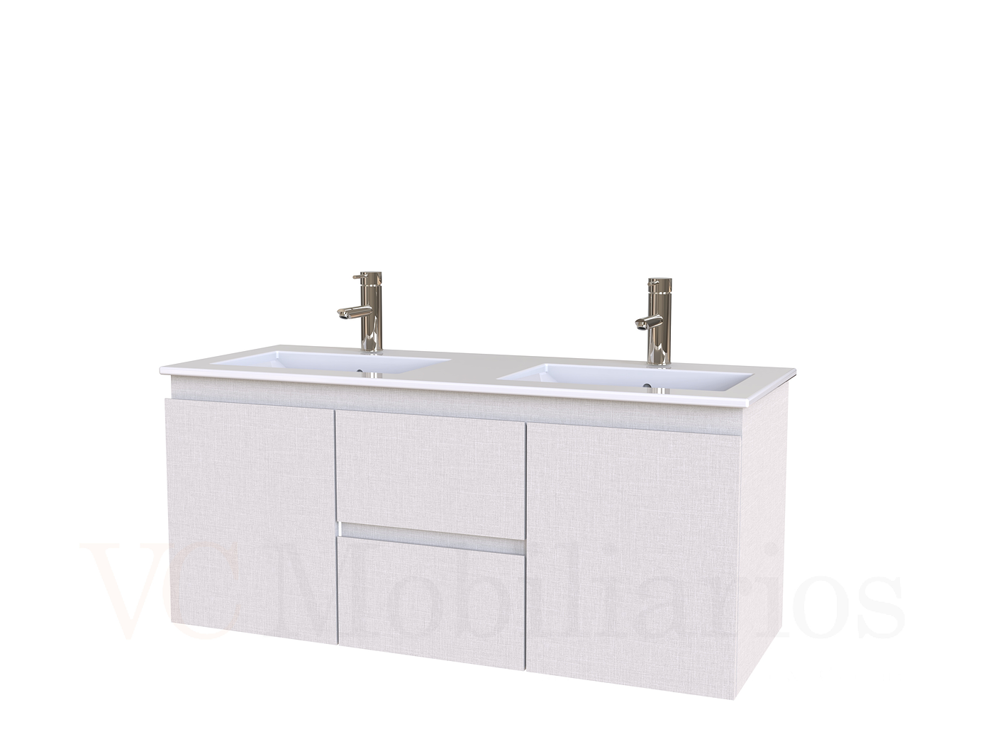 Mueble vanitorio Doble Aéreo  de 120 cm con cubierta de loza  /  M2-1221 -DA / Giorno 1