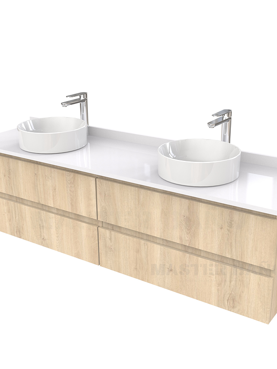 Mueble Vanitorio  para lavamanos sobreponer simple de 200 cm M4-2030-SPA / Jerez 1