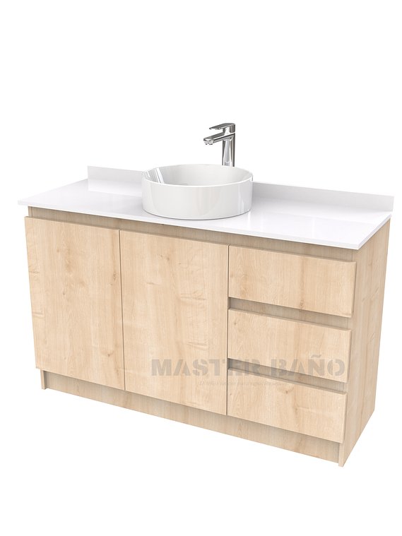Mueble Vanitorio al piso para lavamanos sobreponer simple de 130 cm M2-1330-SPA / Rustico 1