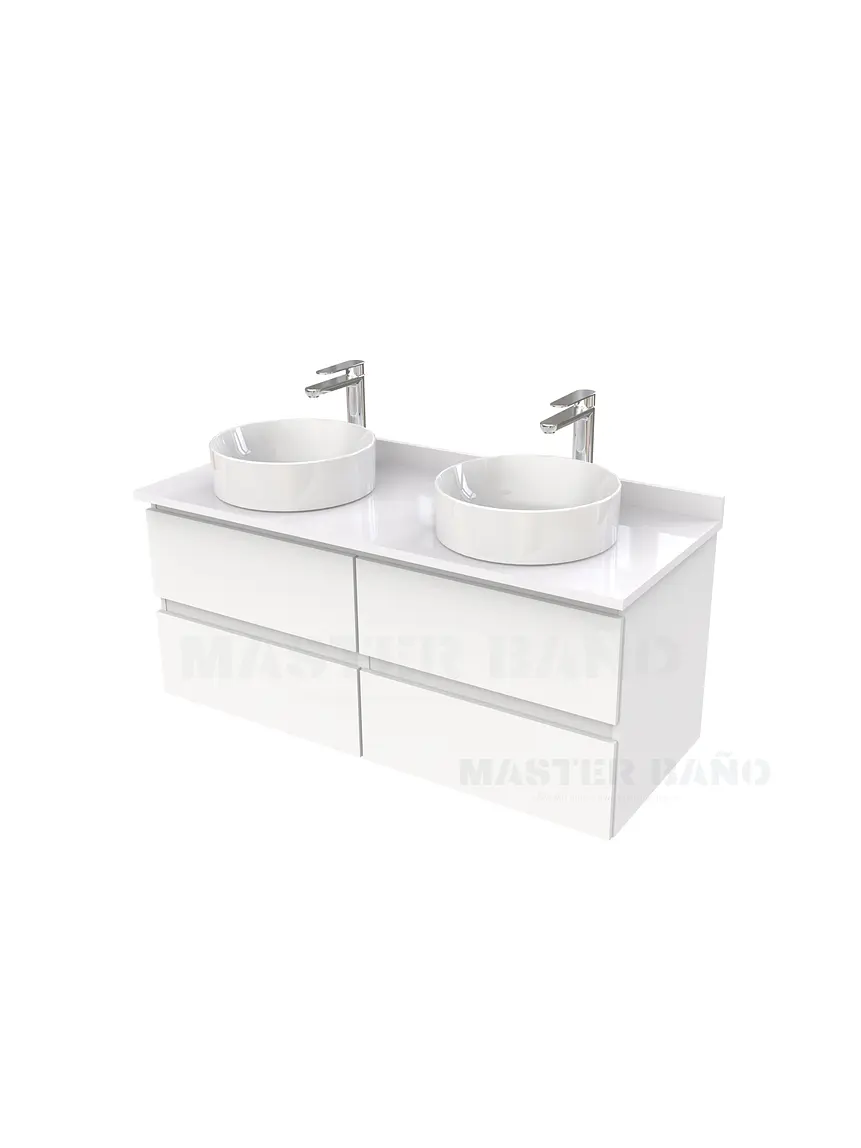 Mueble Vanitorio  para lavamanos sobreponer simple de 130 cm M4-1330-SPA / Blanco 1