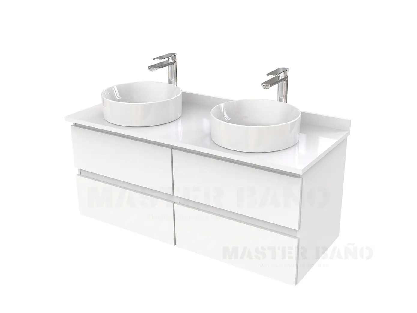 Mueble Vanitorio  para lavamanos sobreponer simple de 130 cm M4-1330-SPA / Blanco 1