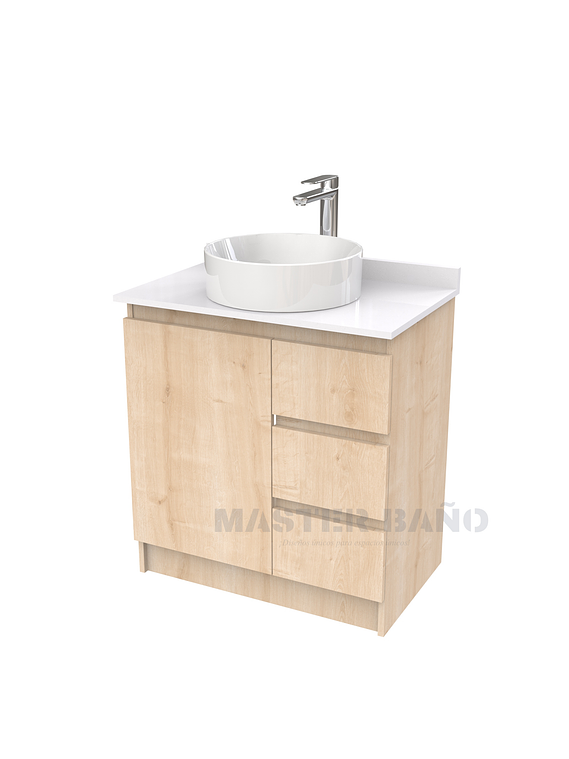 Mueble Vanitorio al piso para lavamanos sobreponer simple de 60 cm M2-630-SPA / Rustico 1