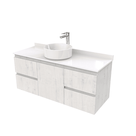 Mueble Vanitorio  aereo para lavamanos sobreponer simple de 120 cm M2-1230-SPA / Alaska