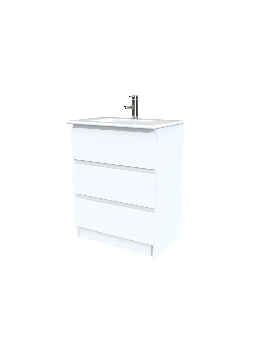 Mueble vanitorio al piso  de 60  cm con cubierta de loza M3-601  / blanco 1